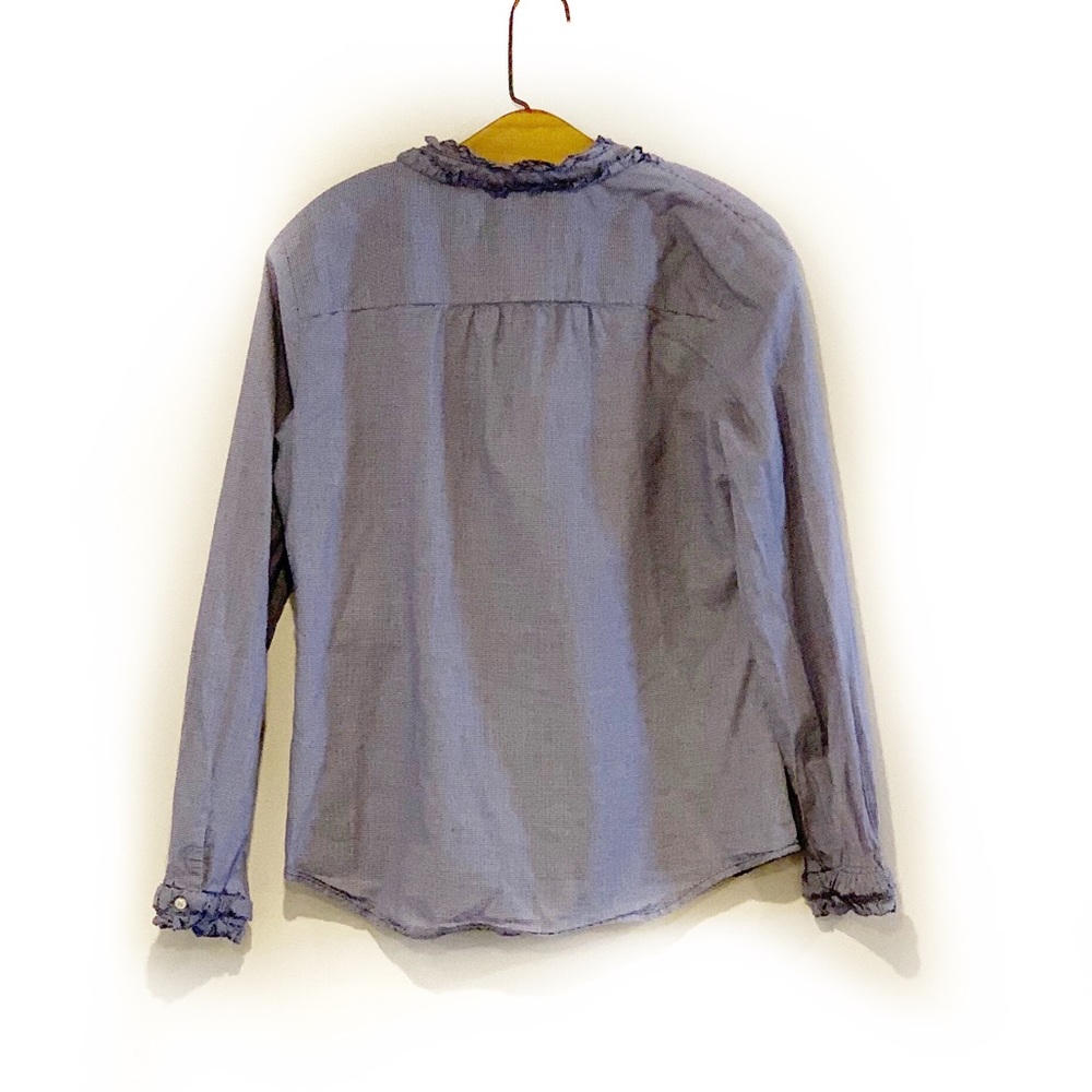 J. Crew Gingham Ruffle Front Button Down - image 3